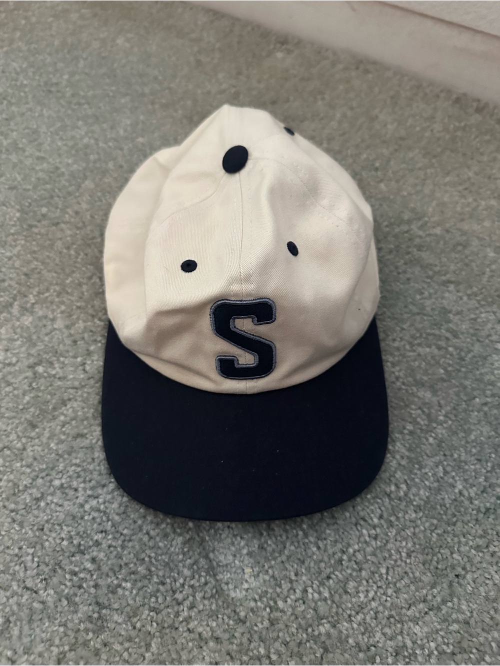 Stance Cream and Navy Two-Tone Baseball Cap with 'S' Patch